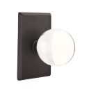 Emtek 7104-BL-FB Bristol Crystal Door Knob Passage Set With Sandcast Bronze #3 Rosette Flat Black