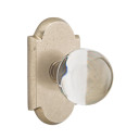 Emtek 7108-BL-TWB Bristol Crystal Door Knob Passage Set With Sandcast Bronze #1 Rosette Tumbled White Bronze
