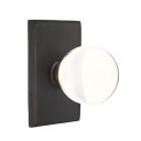 Emtek 7204-BL-MB Bristol Crystal Door Knob Privacy Set With Sandcast Bronze #3 Rosette Medium Bronze