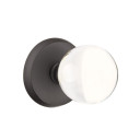 Emtek 7206-BL-FB Bristol Crystal Door Knob Privacy Set With Sandcast Bronze #2 Rosette Flat Black