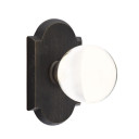 Emtek 7208-BL-MB Bristol Crystal Door Knob Privacy Set With Sandcast Bronze #1 Rosette Medium Bronze