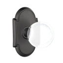 Emtek 8108-BL-US19 Bristol Crystal Door Knob Passage Set With #8 Rosette Flat Black