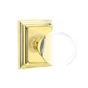 Emtek 8161-BL-US3 Bristol Crystal Door Knob Passage Set With Wilshire Rosette Polished Brass