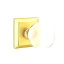Emtek 8231-BL-US3 Bristol Crystal Door Knob Privacy Set With Quincy Rosette Polished Brass