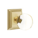 Emtek 8261-BL-US4 Bristol Crystal Door Knob Privacy Set With Wilshire Rosette Satin Brass