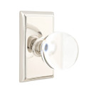 Emtek 8221-BL-US14 Bristol Crystal Door Knob Privacy Set With Rectangular Rosette Polished Nickel