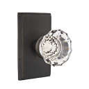 Emtek 7054-AS-MB Astoria Crystal Door Knob Dummy Set With Sandcast Bronze #3 Rosette Medium Bronze