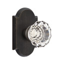 Emtek 7058-AS-MB Astoria Crystal Door Knob Dummy Set With Sandcast Bronze #1 Rosette Medium Bronze