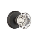 Emtek 7206-AS-MB Astoria Crystal Door Knob Privacy Set With Sandcast Bronze #2 Rosette Medium Bronze