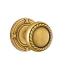 Emtek 8057-RK-US7 Rope Door Knob Dummy Set With Ribbon & Reed Rosette French Antique