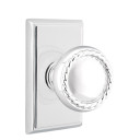 Emtek 8521-RK-US26 Rope Door Knob Dummy Set With Rectangular Rosette Polished Chrome