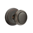 Emtek 8051-NW-US10B Norwich Door Knob Dummy Set With Rope Rosette Oil Rubbed Bronze