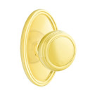 Emtek 8520-NW-US3 Norwich Door Knob Dummy Set With Oval Rosette Polished Brass