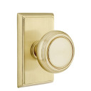Emtek 8521-NW-US4 Norwich Door Knob Dummy Set With Rectangular Rosette Satin Brass
