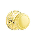 Emtek 8106-NW-US3 Norwich Door Knob Passage Set With Lancaster Rosette Polished Brass