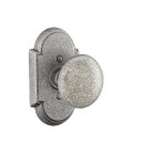 Emtek 7201-J-SWS Jamestown Door Knob Privacy Set With Wrought Steel #1 Rosette Satin Steel