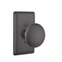 Emtek 7203-J-FBS Jamestown Door Knob Privacy Set With Wrought Steel #3 Rosette Flat Black Steel