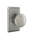 Emtek 7203-J-SWS Jamestown Door Knob Privacy Set With Wrought Steel #3 Rosette Satin Steel