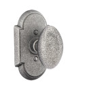 Emtek 7201-SV-SWS Savannah Door Knob Privacy Set With Wrought Steel #1 Rosette Satin Steel
