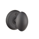 Emtek 7202-SV-FBS Savannah Door Knob Privacy Set With Wrought Steel #2 Rosette Flat Black Steel