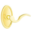 Emtek 8120-C-US3 Cortina Door Lever Passage Set With Oval Rosette Polished Brass