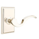 Emtek 8121-C-US14 Cortina Door Lever Passage Set With Rectangular Rosette Polished Nickel