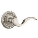 Emtek 8207-C-US15A Cortina Door Lever Privacy Set With Ribbon & Reed Rosette Pewter