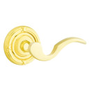 Emtek 8207-C-US3 Cortina Door Lever Privacy Set With Ribbon & Reed Rosette Polished Brass