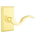 Emtek 8221-C-US3 Cortina Door Lever Privacy Set With Rectangular Rosette Polished Brass
