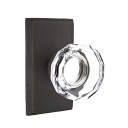 Emtek 7104-LW-MB Lowell Crystal Door Knob Passage Set With Sandcast Bronze #3 Rosette Medium Bronze