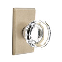 Emtek 7104-LW-TWB Lowell Crystal Door Knob Passage Set With Sandcast Bronze #3 Rosette Tumbled White Bronze