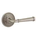 Emtek 8206-ME-US15A Merrimack Door Lever Privacy Set With Lancaster Rosette Pewter