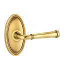 Emtek 8220-ME-US7 Merrimack Door Lever Privacy Set With Oval Rosette French Antique