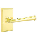 Emtek 8221-ME-US3 Merrimack Door Lever Privacy Set With Rectangular Rosette Polished Brass
