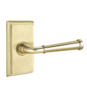 Emtek 8221-ME-US4 Merrimack Door Lever Privacy Set With Rectangular Rosette Satin Brass