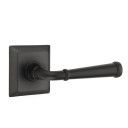 Emtek 8231-ME-US19 Merrimack Door Lever Privacy Set With Quincy Rosette Flat Black