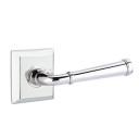 Emtek 8231-ME-US26 Merrimack Door Lever Privacy Set With Quincy Rosette Polished Chrome