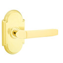 Emtek 8058-M-US3 Milano Door Lever Dummy Set With #8 Rosette Polished Brass