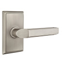 Emtek 8121-M-US15A Milano Door Lever Passage Set With Rectangular Rosette Pewter