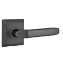 Emtek 8131-M-US19 Milano Door Lever Passage Set With Quincy Rosette Flat Black
