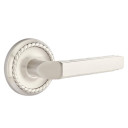 Emtek 8201-M-US15 Milano Door Lever Privacy Set With Rope Rosette Satin Nickel