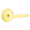 Emtek 8201-M-US3 Milano Door Lever Privacy Set With Rope Rosette Polished Brass