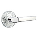 Emtek 8206-M-US26 Milano Door Lever Privacy Set With Lancaster Rosette Polished Chrome