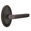 Emtek 8220-M-US10B Milano Door Lever Privacy Set With Oval Rosette Oil Rubbed Bronze