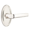 Emtek 8220-M-US14 Milano Door Lever Privacy Set With Oval Rosette Polished Nickel