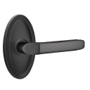 Emtek 8220-M-US19 Milano Door Lever Privacy Set With Oval Rosette Flat Black
