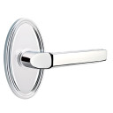 Emtek 8220-M-US26 Milano Door Lever Privacy Set With Oval Rosette Polished Chrome
