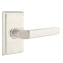 Emtek 8221-M-US15 Milano Door Lever Privacy Set With Rectangular Rosette Satin Nickel