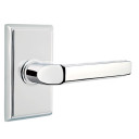 Emtek 8221-M-US26 Milano Door Lever Privacy Set With Rectangular Rosette Polished Chrome