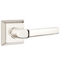 Emtek 8231-M-US14 Milano Door Lever Privacy Set With Quincy Rosette Polished Nickel